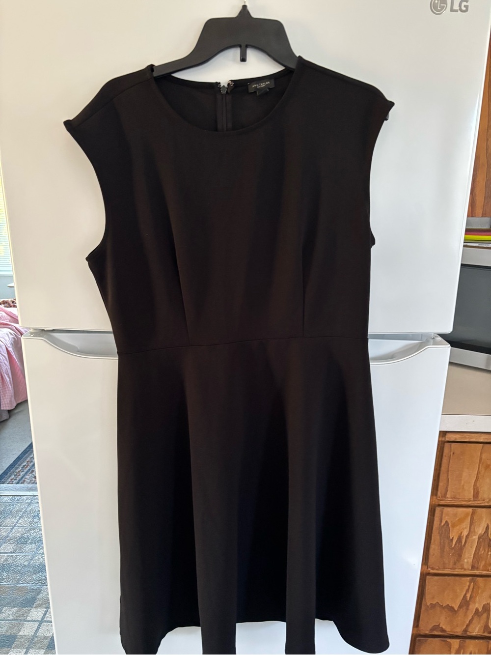 Ann Taylor Black Sleeveless Fit-and-Flare Mini Dress
